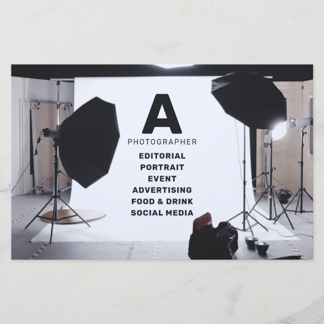 Folleto de fotógrafos de estudio fotográfico (Anverso)