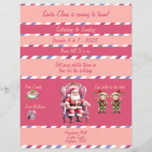 Folleto de Fotos con Santa en el Centro Comercial