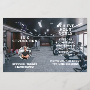 Folleto de gimnasio moderno / entrenador personal