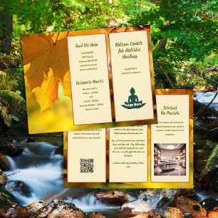 Folleto de hojas doradas de la naturaleza de la sa