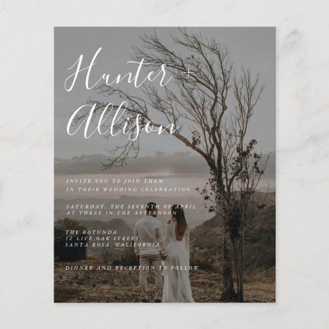 Folleto de Invitación de Boda con Foto de Presupue (Frente)