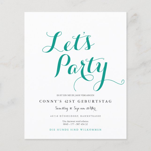 Folleto de invitación de menta (Atrás)