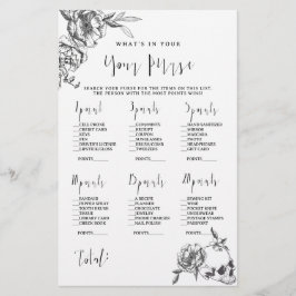 Folleto de juego de ducha de novia con mano gótica