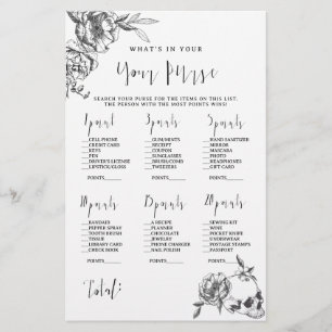 Folleto de juego de ducha de novia con mano gótica