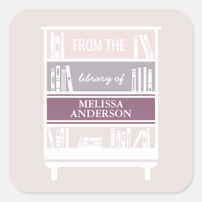 Folleto De La Biblioteca De Pegatinas Cuadrados (Anverso)