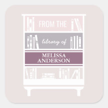 Folleto De La Biblioteca De Pegatinas Cuadrados