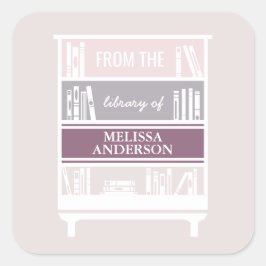 Folleto De La Biblioteca De Pegatinas Cuadrados