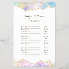 Folleto de la lista de precios del diseño optámico