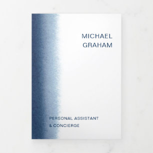 Folleto de la Marina Azul de color de agua moderna