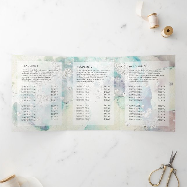 Folleto de la triplicidad del purpurina plateado d (Interior)