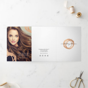 Folleto de Logo Circular Pintado en Rosa Dorado Fa