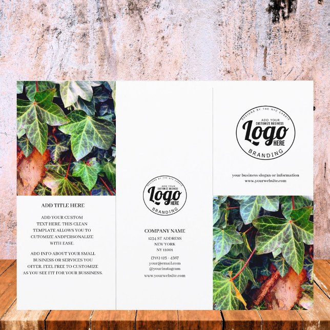 Folleto de logotipo comercial y triple foto (business brochure)