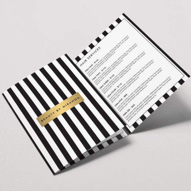 Folleto de Luxe Bold con rayas negras y blancas (Subido por el creador)