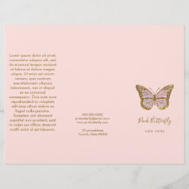 folleto de mariposa rosa