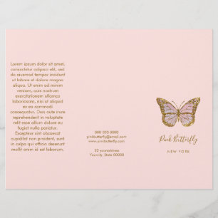 folleto de mariposa rosa