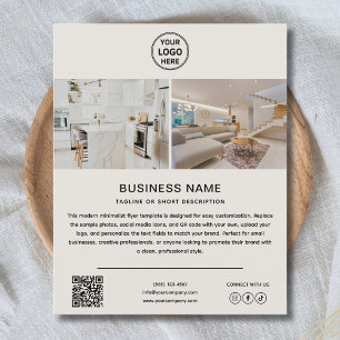 Folleto de marketing empresarial de foto QR con lo