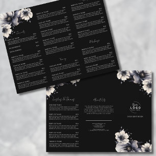 Folleto de Menú de Servicios de Spa Elegante en Bl