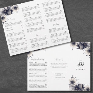 Folleto de Menú de Servicios de Spa Elegante en Bl
