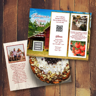 Folleto de Negocio Agrícola Código QR Fotos Acerca