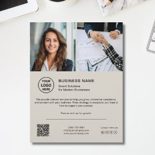 Folleto de negocio de medios sociales QR foto logo