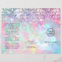 folleto de opal púrpura efecto purpurina simulado