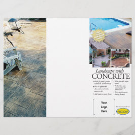 Folleto de paisajismo concreto para la forma de la