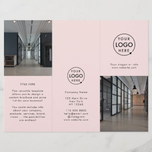 Folleto de panfleto rosa Rubor con logotipo empres
