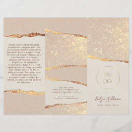 Folleto de papel de lustre con rompecabezas de oro