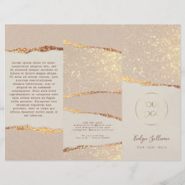 Folleto de papel de lustre con rompecabezas de oro
