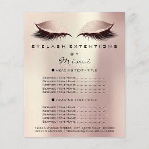 Folleto de Pestañas de Salón de Belleza de Artista