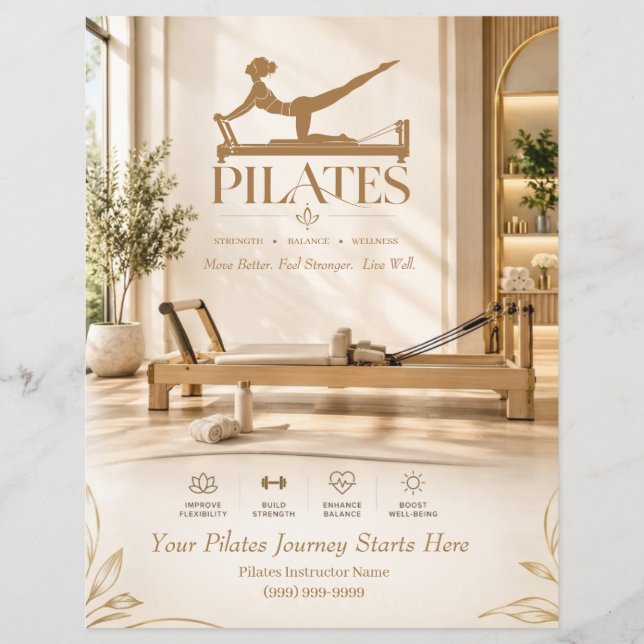 Folleto de Pilates (Frente)