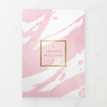 Folleto de pinceladas pastel abstractas rosadas