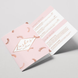 Folleto de Pink/Rose Gold del Salón de Pestañas Lo