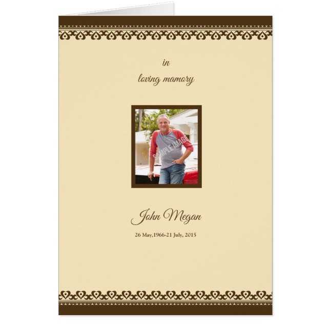 Folleto de plantilla del programa funeral (Frente)