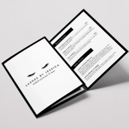 Folleto de salon de extensiones Glam Eyelashes