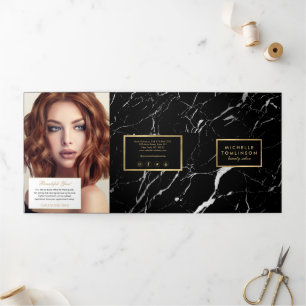 Folleto de Salón o Producto de Mármol Blanco y Neg