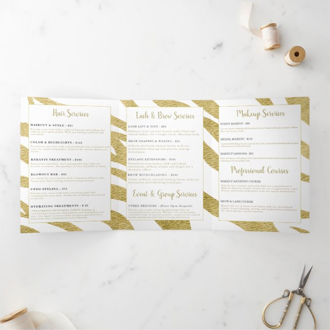 Folleto de servicios de belleza (Interior)