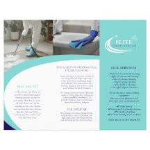 Folleto de servicios de limpieza profesional aqua