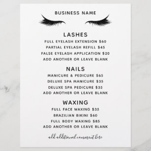 Folleto de servicios de negocio de salón de bellez