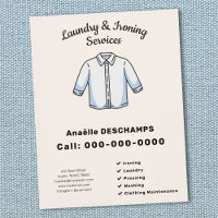 Folleto de Servicios de Planchar y Lavandería