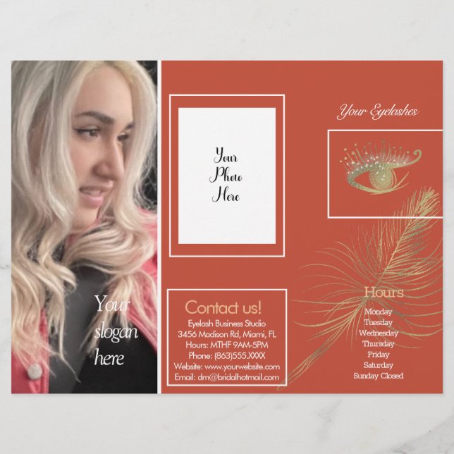 Folleto de sesión de Eyelash Services Modernos (Atrás)