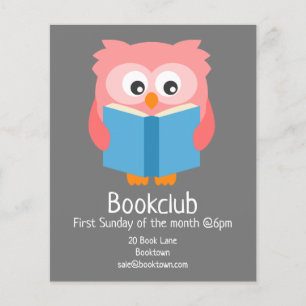 Folleto de sesión de libros de grupos de búhos de 