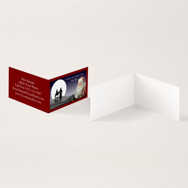 Folleto de tarjetas de visita de Santa Claus (Interior y exterior)