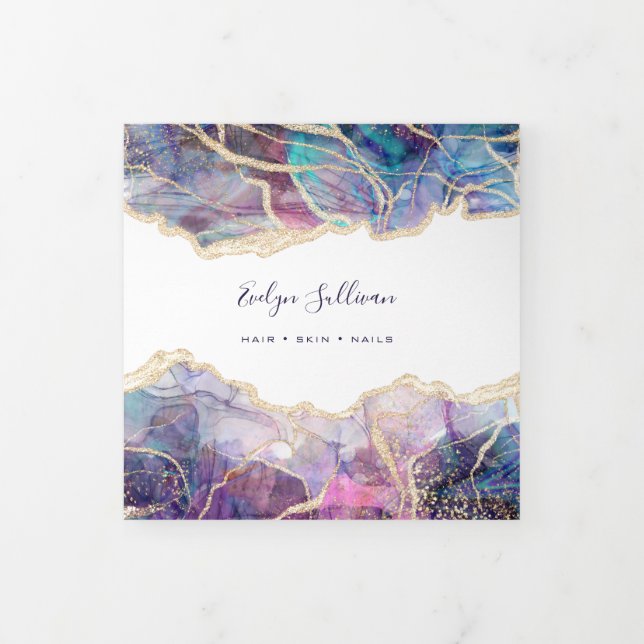 Folleto de tres pliegues de diseño óptico oscuro (Foto de portada)