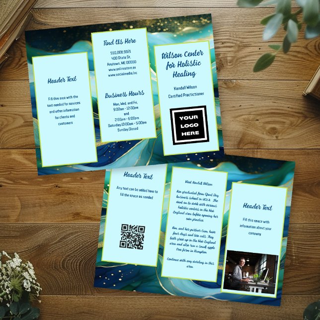 Folleto de volante de negocios triplio de ondas az (Subido por el creador)