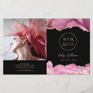 folleto del bipliegue de agate rosa caliente