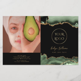 Folleto del bipliegue de agate verde sabio