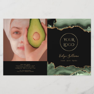 Folleto del bipliegue de agate verde sabio