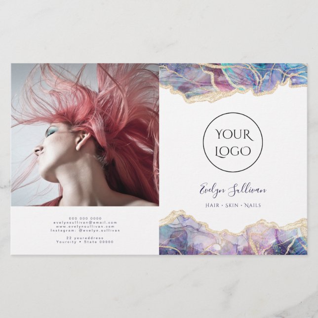 folleto del bipliegue de diseño opal oscuro (Anverso)