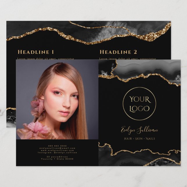 folleto del biplio de agate de oro negro (Anverso / Reverso)